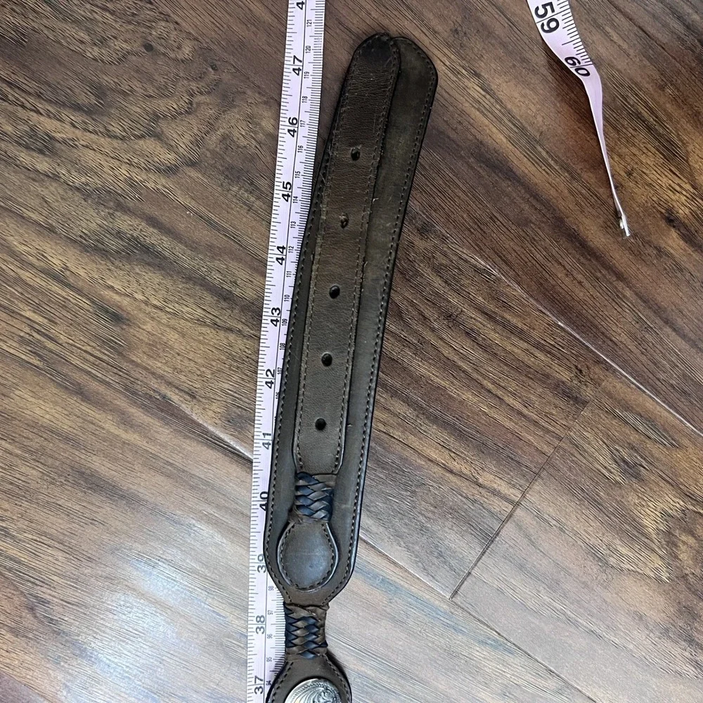 Resistol Leather Concho Belt Size 42 Brown Leather Western Rustic Rodeo Cowboy